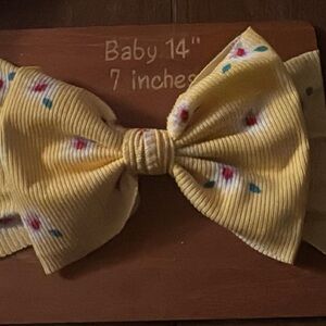 Yellow Floral Baby Bow Headband - Kids Accessories